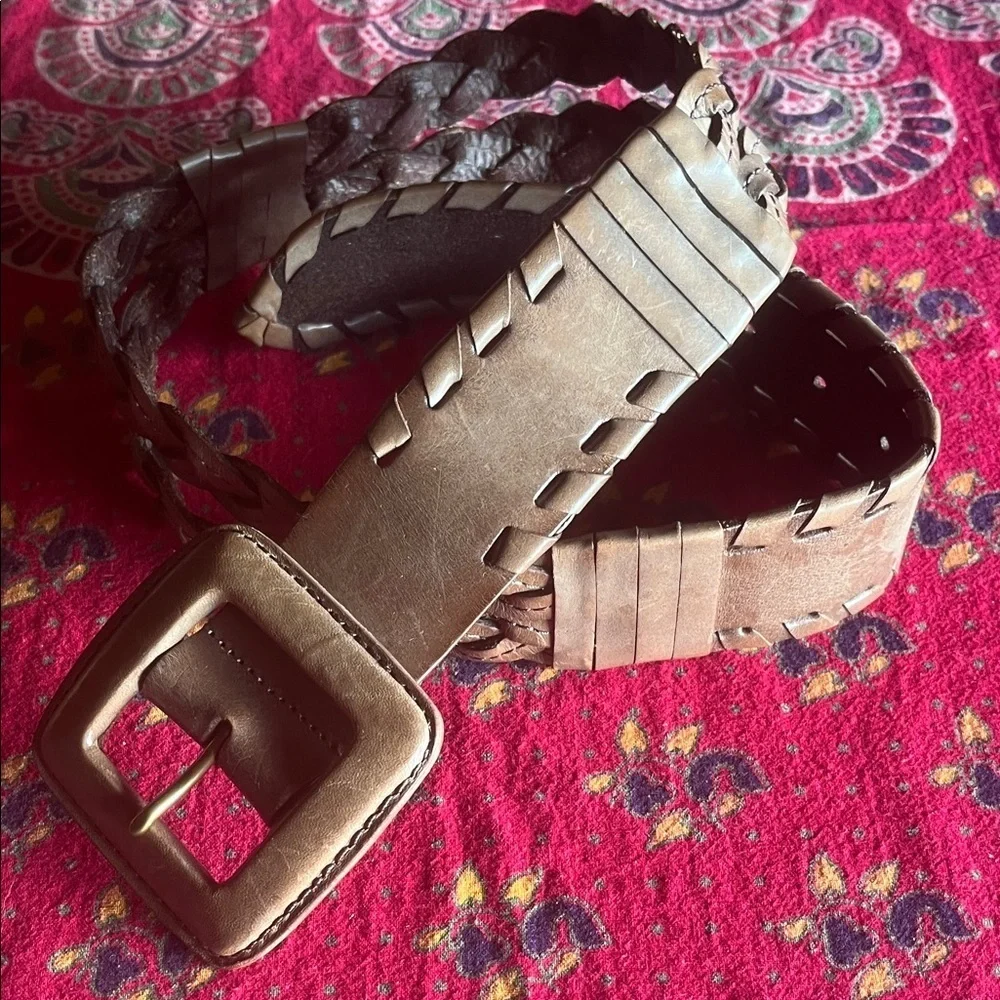 Banana Republic Brown Leather Braided Belt XS